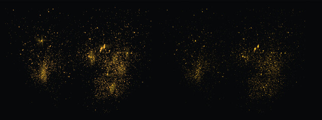 Luxury gold glitter star light effect glowing texture element. gold glitter glowing decoration background