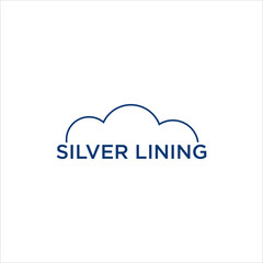 silver lining logo cloud technology vector template