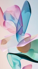 Abstract background is forming by interweaving pastel-colored shapes, creating a dynamic and modern composition. The background is suitable for various design projects
