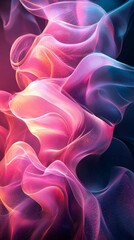 Obraz premium Colorful abstract lines swirling and flowing in a modern graphic design perfect for websites and backgrounds, capturing vibrant energy and motion in mesmerizing pink, purple, and blue hues
