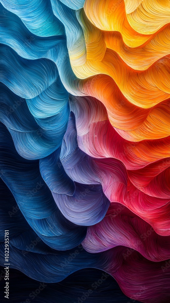 Poster abstract background composed of colorful lines forming a wave pattern. the lines are overlapping, cr