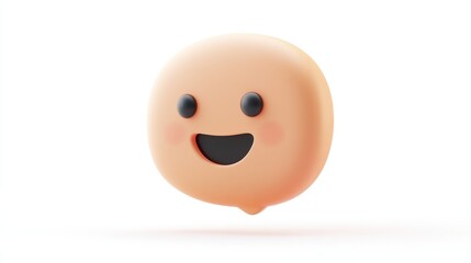 Fototapeta premium 3D Render of a Smiling Emoji with Blush