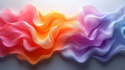 Obraz premium Abstract background featuring colorful waves flowing and mixing, creating a vibrant and dynamic composition. The smooth curves and gradients evoke a sense of fluidity and movement