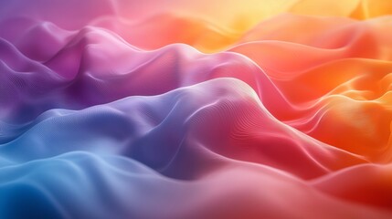 Obraz premium Smooth digital wave flows gracefully in a vibrant abstract background, blending colorful hues for modern projects