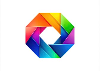 Modern geometric logo design with vibrant colors and dynamic shapes for branding and identity use