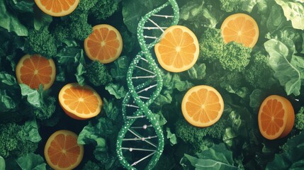 Vibrant Greens and Oranges Embody AI Nutrition Bliss. Generative AI concept