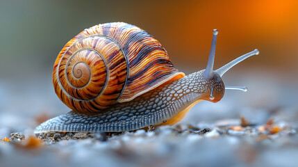 Garden snail. Helix pomatia also Roman snail, Burgundy snail, edible snail or escargot.