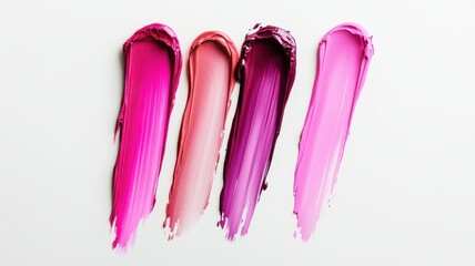 Pink lip gloss tint with color shading pallete smudge gel,Liquid lipsticks with smudge stroke paint,makeup cosmetic lips, product mockup for beauty fashion business,sale,swatch color,template.