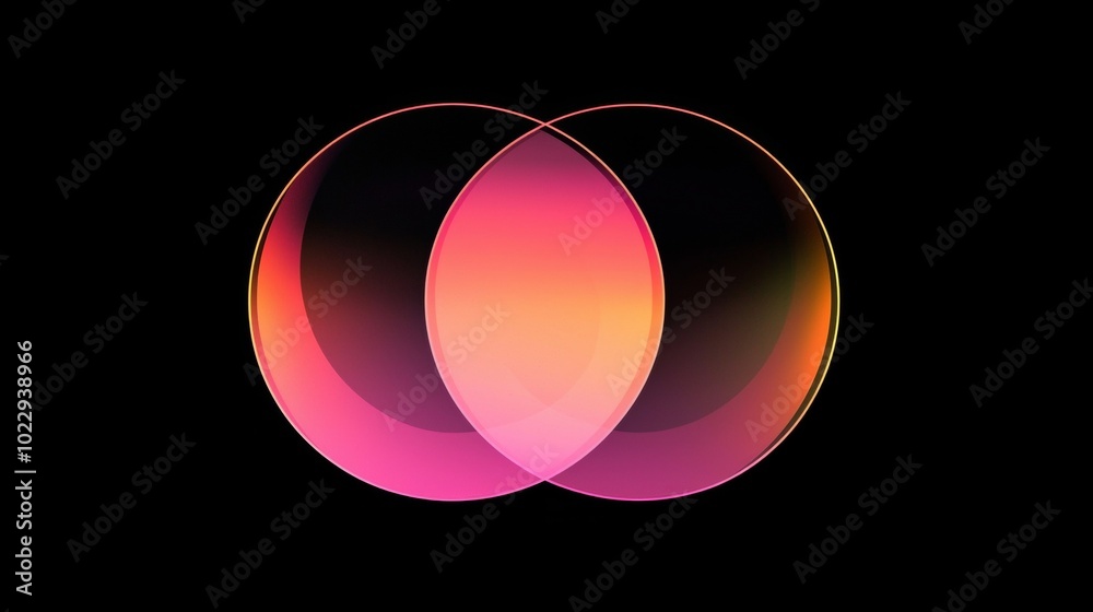 Poster vibrant overlapping circles create a colorful gradient on a black background, forming a modern desig