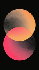 Two vibrant gradient circles overlap, creating a colorful background with a unique texture. Perfect for adding a pop of color to any project