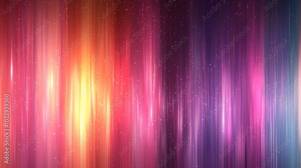 Poster colorful light trails flow upwards against a dark backdrop, creating a vibrant and mesmerizing patte