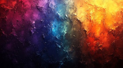 Fototapeta premium Vivid colors blend on textured canvas, creating mesmerizing abstract background with matte painting effect. Swirling, mixing colors form modern, artistic design