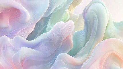 Obraz premium Abstract background with a wavy pattern in pastel colors, creating a soft and delicate aesthetic. The image is perfect for projects related to beauty, fashion, or design