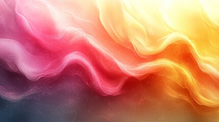 Obraz premium Vibrant abstract background with warm tones of red. Pink. Orange. And yellow. Flowing waves and particles. Creating a mesmerizing design evoking luxury and beauty. Perfect for holidays and events