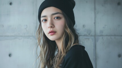 金髪の若い女性のモデル