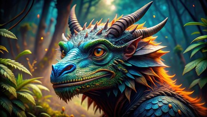 Obraz premium Mysterious Creatures of Legend: A Collection of Famous Cryptids from Around the World