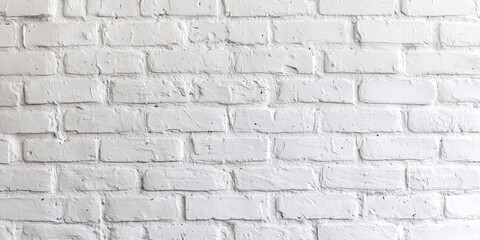 Fototapeta premium Textured White Brick Wall with Classic Offset Pattern and Seamless Mortar