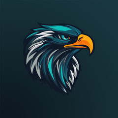 Bald eagle head, Eagle mascot head, colorful abstract eagle, logo vector  illustration