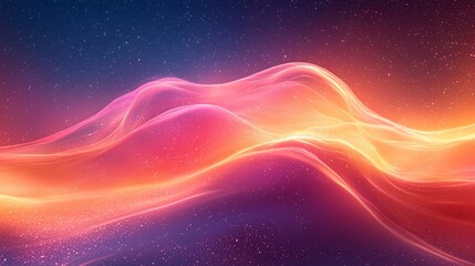 Obraz premium Mesmerizing starry sky filled with colorful glowing lines forming abstract waves, blending science with art in a vibrant design