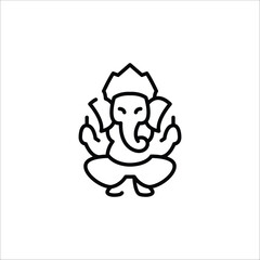 Ganesha icon. Simple Ganesha icon for social media, app, and web design. Vector illustration