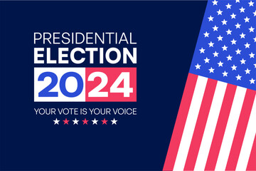 Presidential Election 2024: Your Vote is Your Voice with American Flag