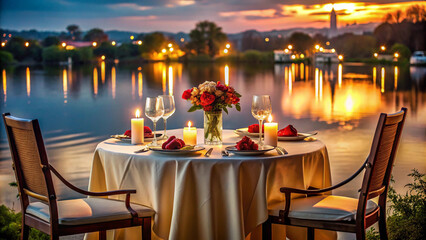 candlelit dinner for two romantic couple showcasing ornate