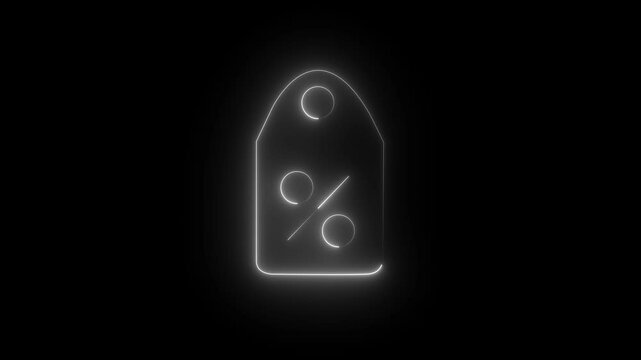 online shopping tag price animation. cash discount coupon for future use.  with white neon discount icon