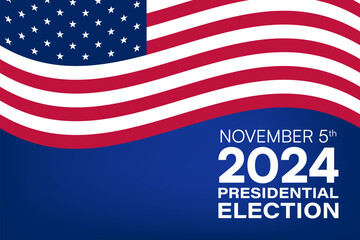 2024 United States Presidential Election Poster with Flag