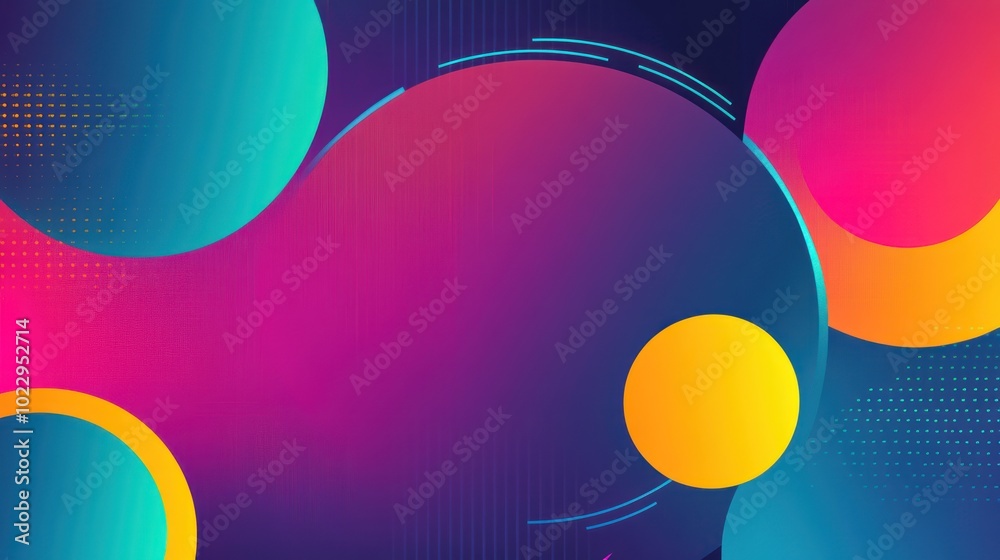 Canvas Prints abstract colorful design with circles and gradients, ideal for backgrounds or digital art.
