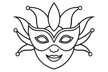 
Carnival mask icon, carnival mask line art vector illustration, mardi gras elements vector
