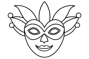
Carnival mask icon, carnival mask line art vector illustration, mardi gras elements vector
