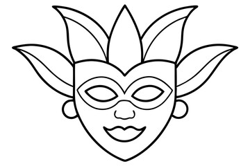 
Carnival mask icon, carnival mask line art vector illustration, mardi gras elements vector

