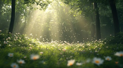 Fototapeta premium sun rays in the forest