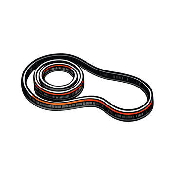 recommend clip art: Illustration of a serpentine belt for an engine.