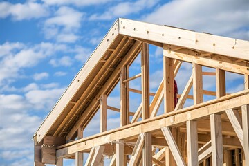 Abstract of New Home Construction Site Framing