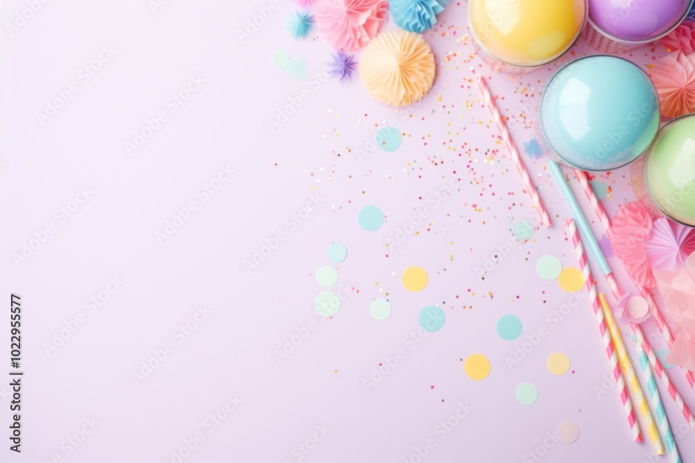 Wall mural Confetti balloon party confectionery.