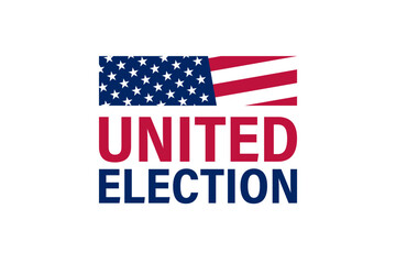 American flag icon with United States election text