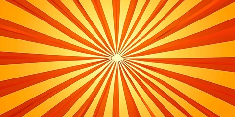 Obraz premium Sun ray or star burst comic radial lines background with vibrant yellow and orange beams, radiant light effect for dynamic pop art designs