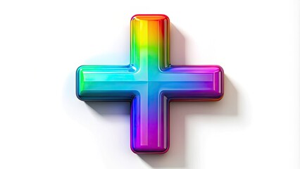 Obraz premium Plus Sign Symbol Isolated on White Background Used for Addition and Positive Concepts in Design