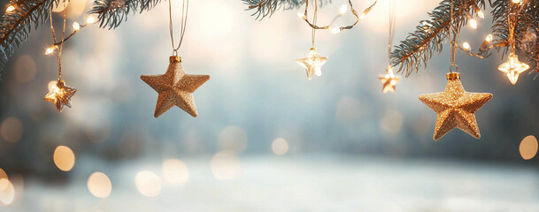 A christmas festive white background with golden stars