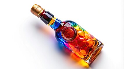 Premium Liquor Bottle Isolated on White Background for Beverage, Bar, and Party Marketing Needs