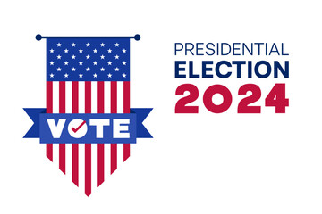 2024 Presidential Election Banner with Stars and Stripes