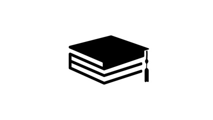 Tutoring Services, books and Graduation cap ,  black  isolated silhouette