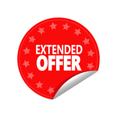 Extended offer red sticker. Vector design.
