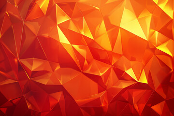 Naklejka premium Backdrop with contemporary abstract design featuring layered red and orange triangles and geometric shapes. Modern geometry background. front view. Digital 3D render. wallpaper with texture.