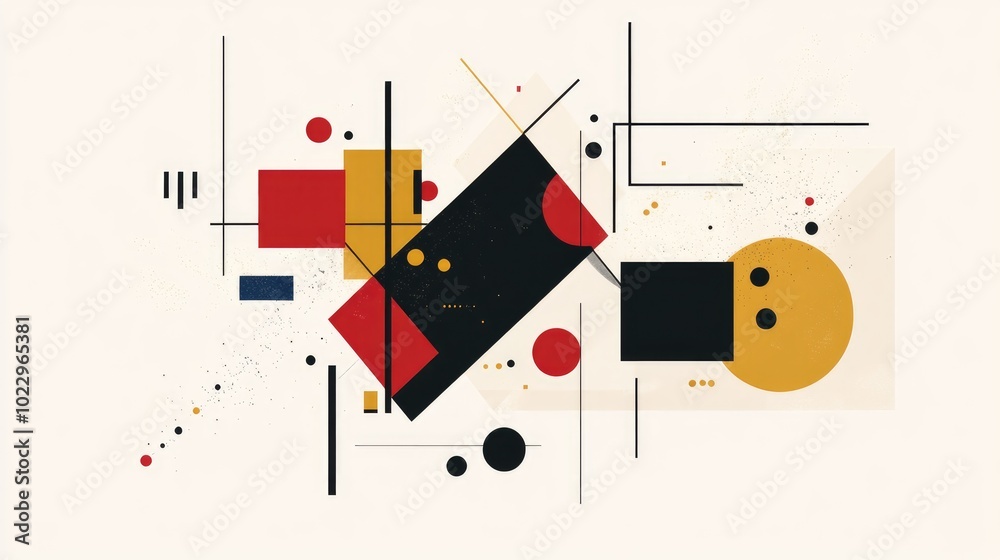 Poster Abstract modern artwork featuring a unique composition of geometric shapes and elements Versatile geometric vector background suitable for web design business cards invitations posters and fashion