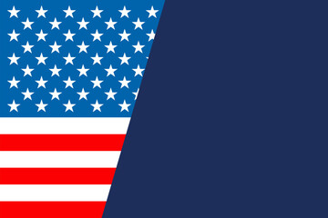 Fototapeta premium American Flag Diagonal with Blue Background