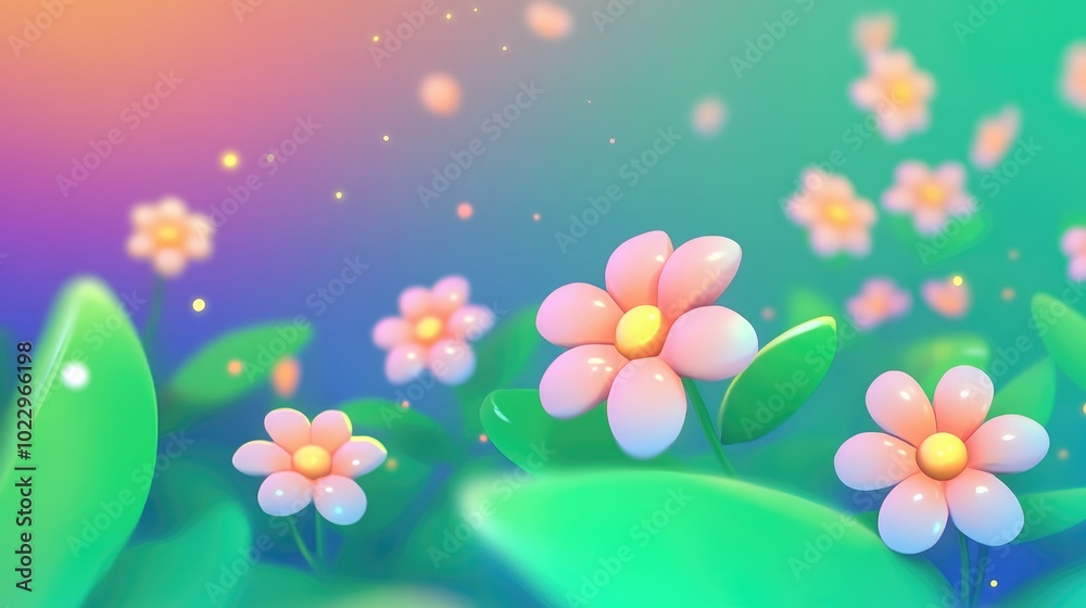 Poster bright spring light green blurred background with a glowing effect perfect for summer themed design 