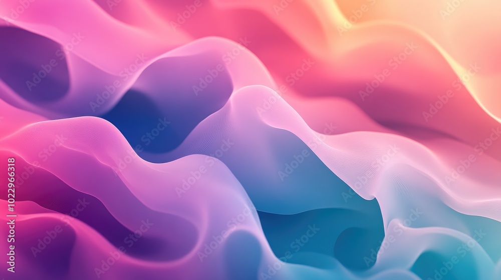 Aufkleber Abstract geometric texture featuring a vibrant blurred background with gradient waves perfect for fantasy patterns presentations digital printing or design elements
