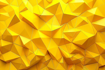 Backdrop with contemporary abstract design featuring layered yellow triangles and geometric shapes. Modern geometry background. front view. Digital 3D render. wallpaper with texture.